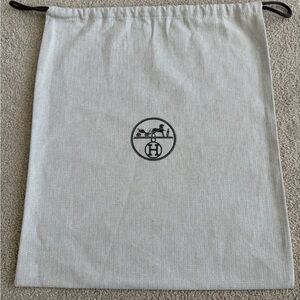 Authentic Hermes Herringbone Tweed Drawstring Storage Dust Bag Size